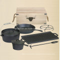 LFGB, FDA, Ce, FDA Qualified Cast Iron Outdoor Camping BBQ Set